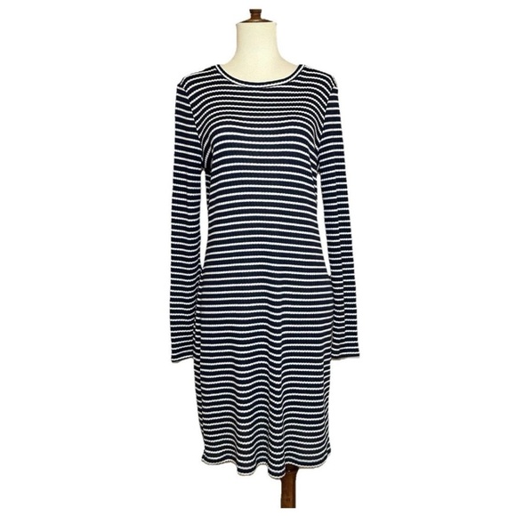 MICHAEL Michael Kors Dresses & Skirts - Michael Kors Knit Sweater Dress Navy White Stripe Classic Size L